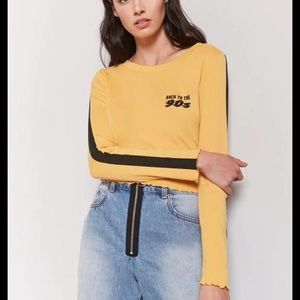 “Back to the 90s” long sleeve yellow top from UOF
